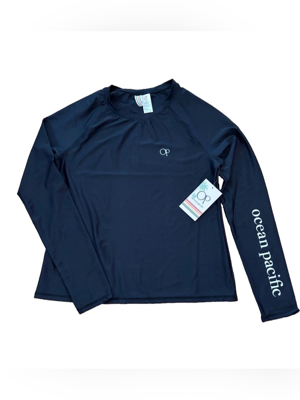 OP Women's Long-Sleeve Swim Rash Guard in Navy